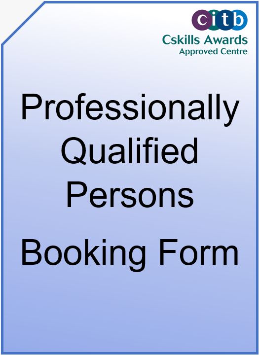 Professionally Qualified Persons Booking Form Cover
